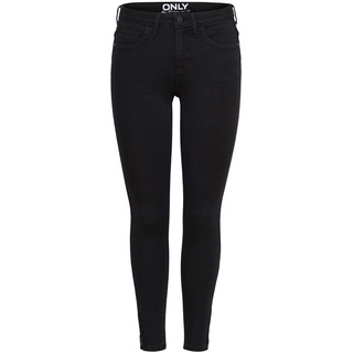 Only Skinny Fit Ankle Jeans | Stretch Black Denim Hose | ONLKENDELL Röhrenjeans Reißverschluss Saum, Farben:Schwarz, Größe:M / 34L