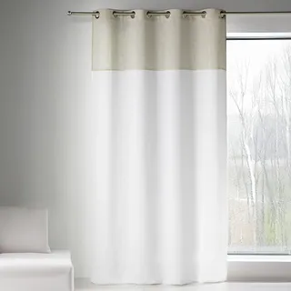 HomeMaison.com Vorhang, Leineneffekt, zweifarbig, Blickdicht, Beige, 140 x 240 cm