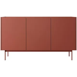 Feldmann-Wohnen Sideboard Color Keramikrot / Eiche Linea 144 / 37 / 83cm , Holz , 144x83x37 cm , Kleinmöbel, Kommoden, Sideboards