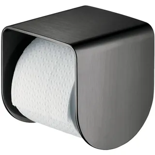 hansgrohe AXOR UNIVERSAL Accessories Toilettenpapierhalter, softsquare, mit Ablage, 42436340, Farbe: Brushed Black Chrome
