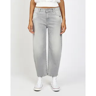 5-Pocket-Jeans GANG "94IDA", Damen, Gr. 27, N-Gr, pure grau, Denim/Jeans, Obermaterial: 98% Baumwolle, 2% Elasthan, Ballonform knöchelfrei, Jeans 5-Pocket-Jeans, cropped, Topseller