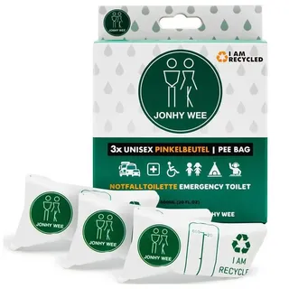 Jonhy Wee Pinkelbeutel Unisex Taschen-WC 600 ml 3 Stück