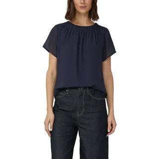 s.Oliver Luftige Chiffon-Bluse mit gesteppter Raffung