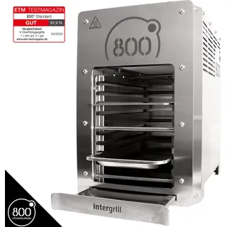 Intergrill 800° Gasgrill Steakgrill Hochleistungsgrill Profi Qualität 15,6kg Oberhitzegrill Edelstahl inkl. Grillrost Gastroschale