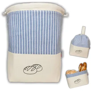slowroom Brotbeutel & Brotkorb Stoff, 32 x 35 cm, Blau