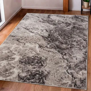 Teppich OTTO HOME "Saniel" Gr. 3, beige (sand), B:120cm H:9mm L:180cm, Kunstfaser, Teppiche, Teppich, mit besonders weichem Flor, Kurzflor, Marmor-Optik, Wohnzimmer