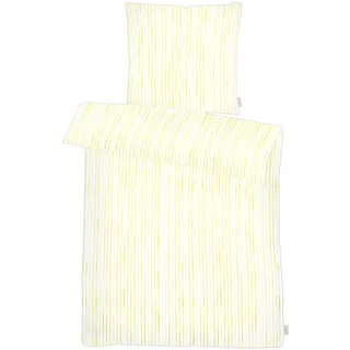 Bettwäsche APELT "Sky Gots", gelb, B/L: 135cm x 200cm, 1 Stk., 1 Stk., Mako-Satin, B/L: 80cm x 80cm, 2 Stk., Mako-Satin, Obermaterial: 100% Baumwolle, Bettwäsche, Bettwäsche, Bio-Baumwolle, Pflegeliecht