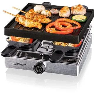 Cloer 6454 Raclette-Grill 4 Personen Schwarz/Silber