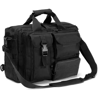 BAGZY Multifunktional Taktische Tasche Arbeitstasche Herren Militär Tasche Umhängetasche 14Zoll Laptoptasche Pilotentasche Bundeswehr Aktentasche Schultasche Kamera (Schwarz 14 Zoll)