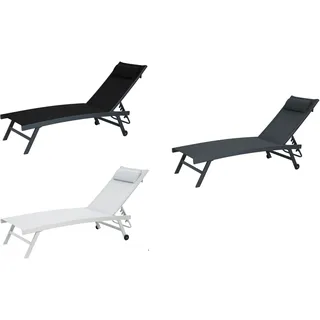 Gardissimo ELLI Alu-Sonnenliege mit Rollen Rollliege Gartenliege anthrazit