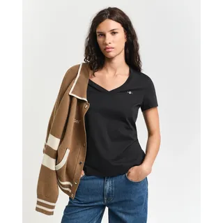 GANT Reg Shield V-Neck T-Shirt Schwarz S