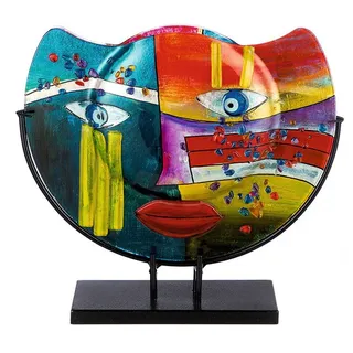 Casablanca by Gilde Tischvase »Fashion, Dekovase« Vase aus Glas, mit schwarzem Metallfuß, Breite ca. 39 cm, bunt