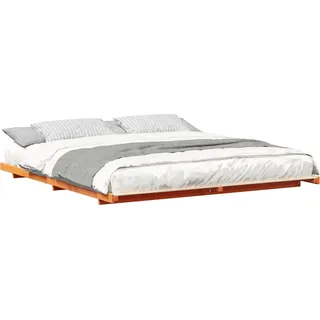 vidaXL Bettrahmen Wachsbraun 180 x 220 cm Massives Kiefernholz - Braun