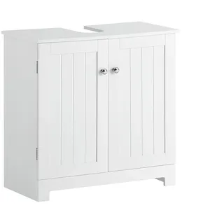 SoBuy Waschbeckenunterschrank Badschrank mit Türen und verstellbaren Regalböden - Badmöbel aus MDF, Unterschrank für Schlafzimmer