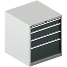 Schäfer Shop Select Schubladenschrank 36-36, 4 Schübe, bis 75 kg, B 717 x T 725 x H 800 mm, lichtgrau/anthrazitgrau