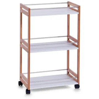 Zeller Rollwagen Bambus/MDF 81 cm x 30 cm x 51 cm Weiß