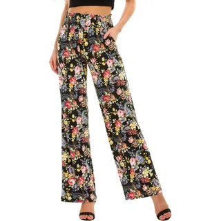 Urban GoCo Damen Boho Weite Bein Palazzo Hose (#5, M)