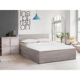 Bett SOFIA 120 x 200 cm, Eiche-Trüffel Matratze: Matratze Deluxe 10 cm, Lattenrost: Mit Lamellenrost