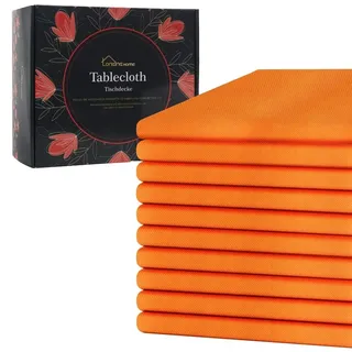 Einweg Vlies Stoffähnlich Tischdecke, 1.18m x 2,5m, Orange, Hochzeit, Geburtstag, Party, Dekoration, Bierzeltgarnitur