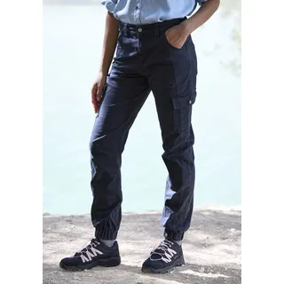 Trekkinghose VIVANCE ACTIVE "Cargo Jeans Optik", Damen, Gr. 48, N-Gr, schwarz, Obermaterial: 98% Baumwolle, 2% Elasthan, unifarben, Hosen Trekkinghose, Baumwollmix mit Cargo Taschen, Topseller