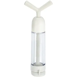 Chef'n Knoblauchpresse GarlicMachine, Knoblauchdrücker aus Kunststoff, Knoblauchschneider mit Aufbewahrungskappe (Farbe: Weiß/Transparent), Menge: 1 Stück