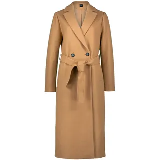 Wollmantel ZERO "Mantel Wolloptik mit Bindegürtel", Damen, Gr. 44, beige (cinnamon swirl), Obermaterial: 100% Polyester PES., Mäntel Wollmantel