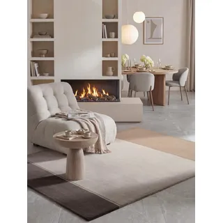Villeroy & Boch 1888 - Wollteppich Quentin, Wohnzimmerteppich Wolle, Modern & Handgemacht, Skandinavisch, Landhaus, Kurzflor für Wohnzimmer, Schlafzimmer, Esszimmer - Creme Beige Braun, 160x230 cm