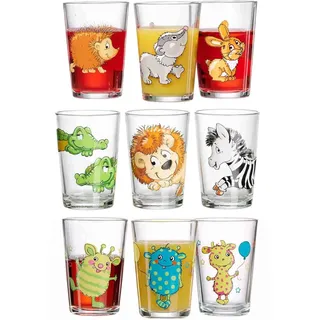 Ritzenhoff & Breker Kinderbecher »Kindergläser Wald/Zoo/Monster 205 ml 9er Set bunt«, bunt