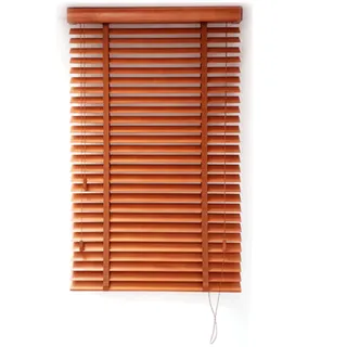 Xrdbfd Holzjalousie Braun, Horizontale Fenster Jalousien, Verdunkelungs Jalousette, Für Innen/außen/Fenster/tür, Natürliche Massivholz Fensterrollos, Anpassbar,90x120cm/35.5 * 47in