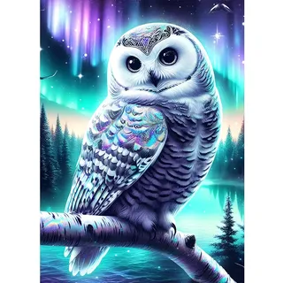 XWDYBDP DIY Dreamy Owl Diamond Painting Kits, 5D Luxury Diamond Painting for Adults Beginners Aurora Forest Diamond Embroidery DIY Full Drill Dreamland Diamonds Art Home Wall Decoration 30x40 cm