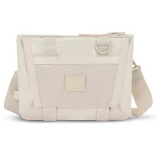 Johnny Urban Brusttasche Herren & Damen Beige - Avery - 2-in-1 Umhängetasche und Front Pack - Flache Sacoche Bag für Stadt, Fahrrad, Reise, Festival - Wasserabweisend