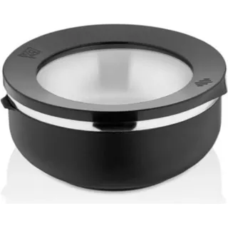 Vip Ahmet 2 TLG. 2x 750ml Rundes Vakuum Aufbewahrungsbox Set Vorratsbehälter Set Vorratsdosen Stapelbar für Küche Schwarz - Schwarz