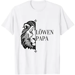 Löwenpapa Papa Vater Motiv zum Vatertag oder Geburtstag T-Shirt, Herren, Weiß, L