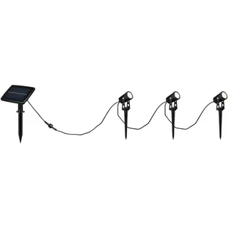 Aussenleuchte , Schwarz , Metall , F , 620 cm , mit Schalter, Dämmerungssensor, aufladbar über Usb , Lampen & Leuchten, Außenbeleuchtung, Außenleuchten