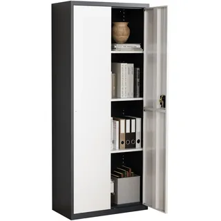 VCM Malivo Aktenschrank 80 x 40 x 0 cm Schwarz/Weiß