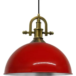 Pendelleuchte Industrielle Metall Groß 40 cm, Rot Pendellampe, Küchenlampe - Rot