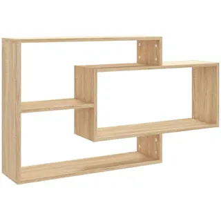 vidaXL Wandregal mit 3 Offenen Fächern 104/20/58,5 cm aus Holzwerkstoff Sonoma-Eiche Dekor , Sonoma Eiche , Strukturbuche , Rechteckig , 104x58.5x20 cm , Wohnzimmer, Regale, Wandregale