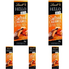 Lindt Schokolade HELLO Salted Caramel | 100 g Tafel | Vollmilch-Schokolade mit gesalzener Karamell-Füllung | Schokoladentafel | Schokoladengeschenk (Packung mit 5)