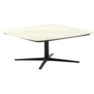 Schöner Wohnen Couchtisch , Anthrazit, Creme, Beige , Metall, Keramik , quadratisch , X-Form, Säule , 83x35x83 cm , Goldenes M, Made in Germany, Dgm, DGM-Klimapakt, DGM-Emissionslabel , einfacher Aufbau , Wohnzimmer, Wohnzimmertische, Couchtische, Couchtische Keramik