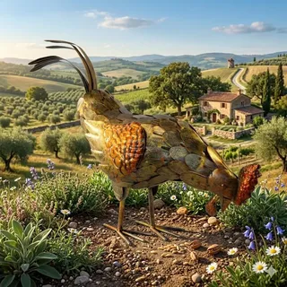 Außergewöhnlicher Hahn in Kupfertönen ca. 40 cm - Dekofigur