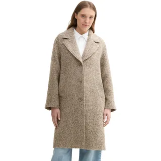 TOM TAILOR Damen Loose Fit Mantel,35922 - Cosy beige Melange Structure, XXXL