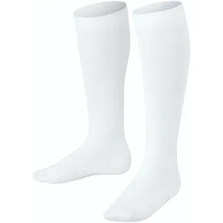 Falke Unisex Kinder Kniestrümpfe Family K Kh nachhaltige Baumwolle lang einfarbig 1 Paar, Weiß White 2000, 19-22
