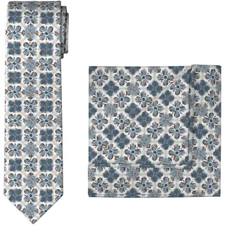 OLYMP Krawatte 2 Stk. Set mit Einstecktuch, bleu