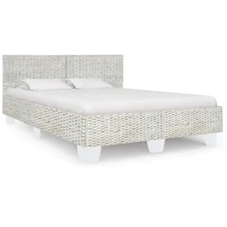 Möbel Bettgestell Grau Natur Rattan 160 x 200 cm - Klassische Betten 283092 - Grau