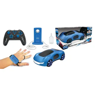 Lexibook, Crosslander Phantom RC, Ferngesteuertes Rennauto mit Rauchdüsen, bis zu 15 km/h, Driftmodus, Classic- und Gestenfernsteuerung, Sound- und Lichteffekte, Blau, RC65