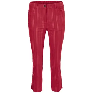 Caprihose GOLDNER "Verkürzte Strukturhose in elastischer Ware", Damen, Gr. 42, N-Gr, rot, Obermaterial: 45% Elastomultiester ELE. 44% Baumwolle CO. 7% Viskose CV. 4% Polyester PES., normal, Hosen Caprihose, perfekter Sitz mit viel Komfort