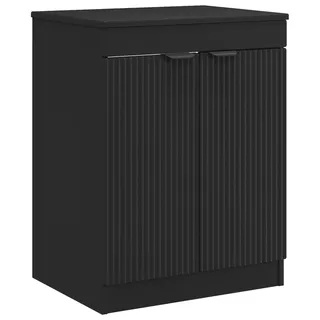vidaXL Badezimmerschrank Schwarz 54 x 41 x 70 cm Holzwerkstoff - Schwarz