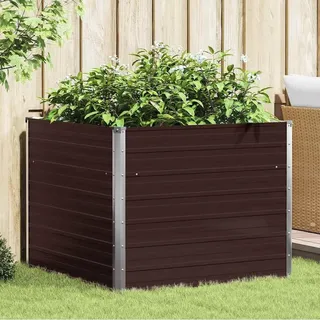 vidaXL Hochbeet Braun 100 x 100 x 77 cm Verzinkter Stahl - Braun