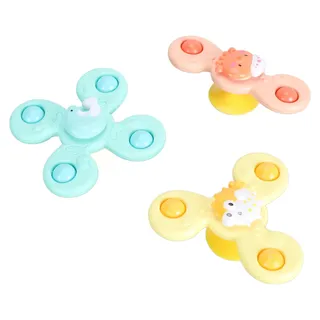 3PCS Saugnapf Rotierende Spielzeug Cartoon Tiere Sucker Infant Bad Spielzeug Set für Baby Sensorische Training Tägliche Unterhaltung