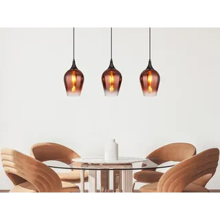 Ausgefallene LED Pendelleuchte 3-flammig hängende Lampe für Esstisch, B: 83cm